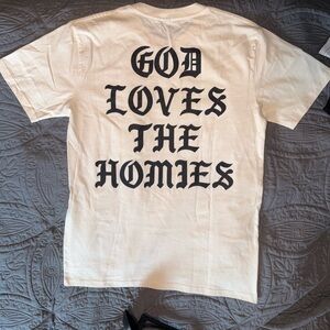 Born x Raised Men's White and Cream T-shirt